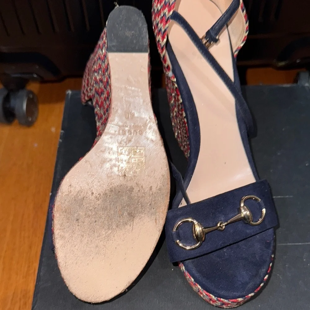 Gucci suede Horsebit Espadrille wedges - Picture 4 of 4